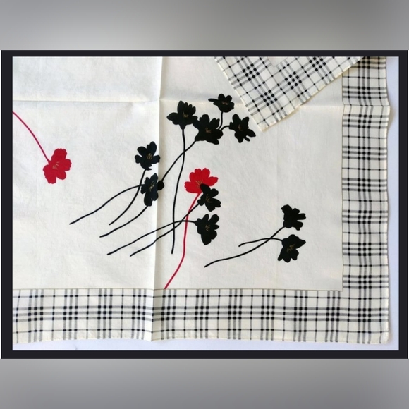 Authentic Burberry VTG Nova Check Floral Handkerchief - Picture 5 of 14
